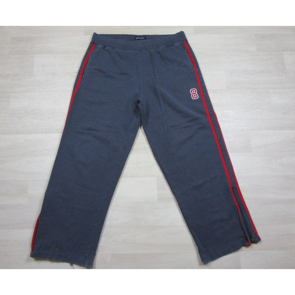 Vintage Y2K Aeropostale Sweatpants Mens (L) Baggy Loose Fit Athletic Side Stripe
